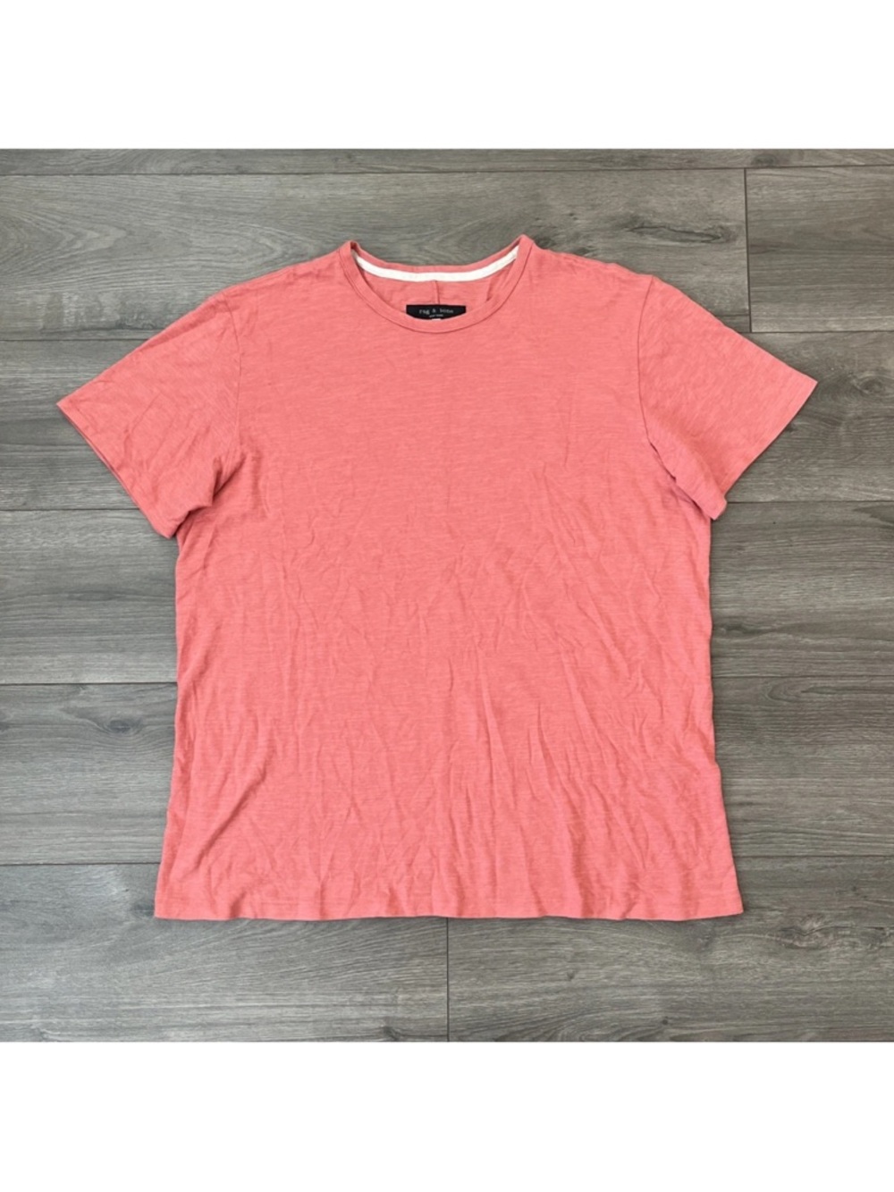 Rag & Bone New York Classic Slub Organic Cotton Tee Shirt Rose Pink XL